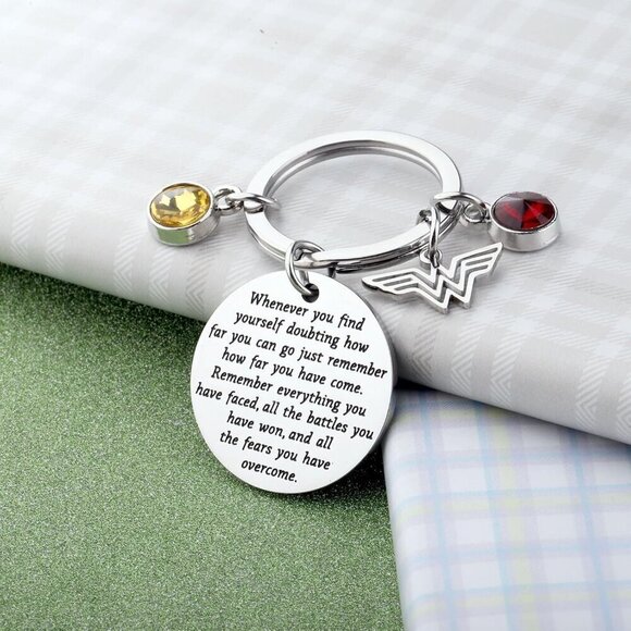 Women Hero Inspired Stainless Steel Keychain Superwoman Gift Pendant - Picture 5 of 6